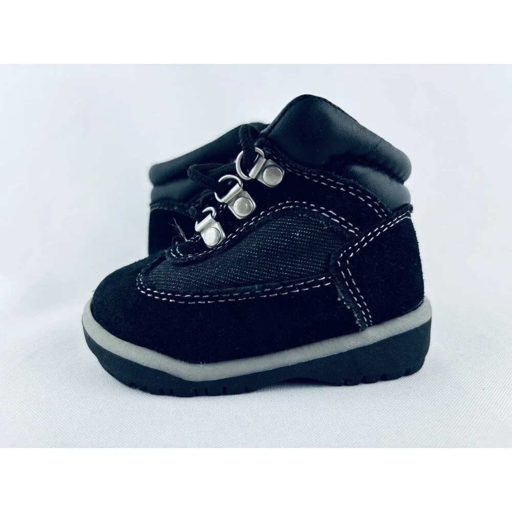 Vintage McKids Black Boots‎ Action Flex Toddler Baby Size 2 Drew Lace Up